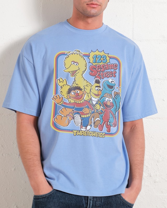 123 Sesame Street Oversized Graphic T-Shirt - Unisex 100% Combed Cotton