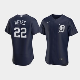 Victor Reyes 22 Baseball team Team Logo Navy Alternate Jersey