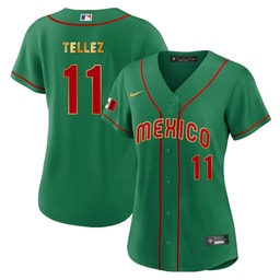 Rowdy Tellez 11 Mexico 2023 Baseball Jersey - Green Gold Trim