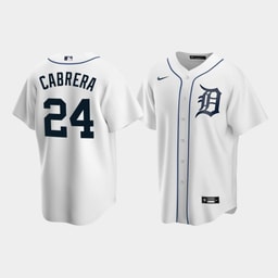 Men's Baseball team 24 Miguel Cabrera White Home Jersey