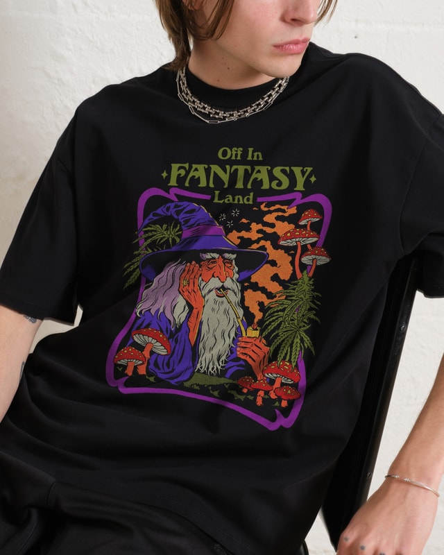 Fantasy Land Oversized Graphic Tee by Steven Rhodes - Unisex 100% Combed Cotton