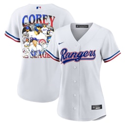 Corey Seager 5 Baseball team Journey 2023 Home Player Women's Jersey - White
