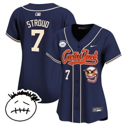 CJ Stroud 7 Baseball team Cactus Jack Patch V3 Women's Jersey - Navy