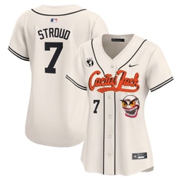 CJ Stroud 7 Baseball team Cactus Jack Patch Women's Jersey - Cream