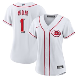 Women's Baseball team #1 Mom Home Jersey, White