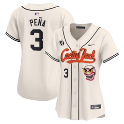 Jeremy Pena 3 Baseball team Cactus Jack Patch Women's Jersey - Cream