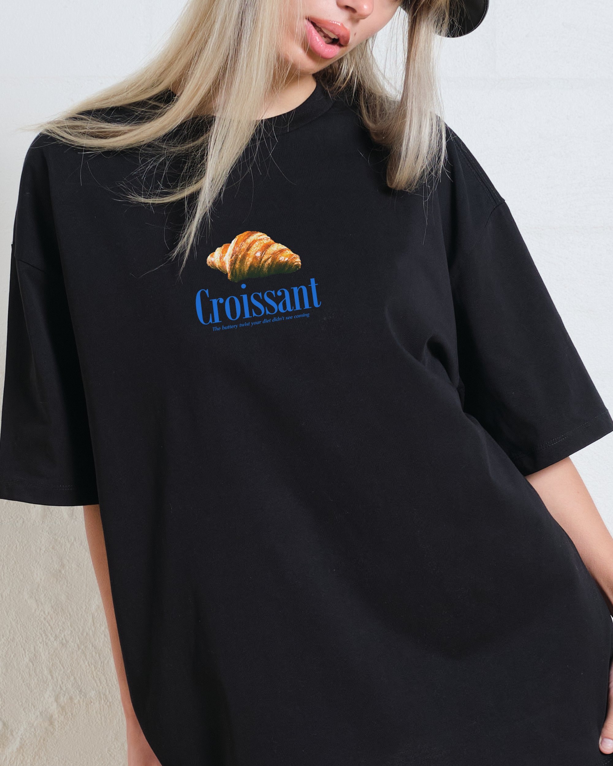 Le Croissant Oversized Tee - Premium Heavyweight 100% Combed Cotton Unisex Graphic T-Shirt