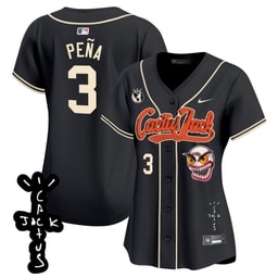 Jeremy Pena 3 Baseball team Cactus Jack Patch V2 Women's Jersey - Black