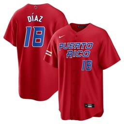 Edwin D?az 18 Puerto Rico 2023 World Baseball Classic Baseball Men Jersey - Red