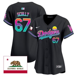 Vin Scully 67 Baseball team 2024 Los Angeles City Style California Republic Patch Women's Jersey - Black