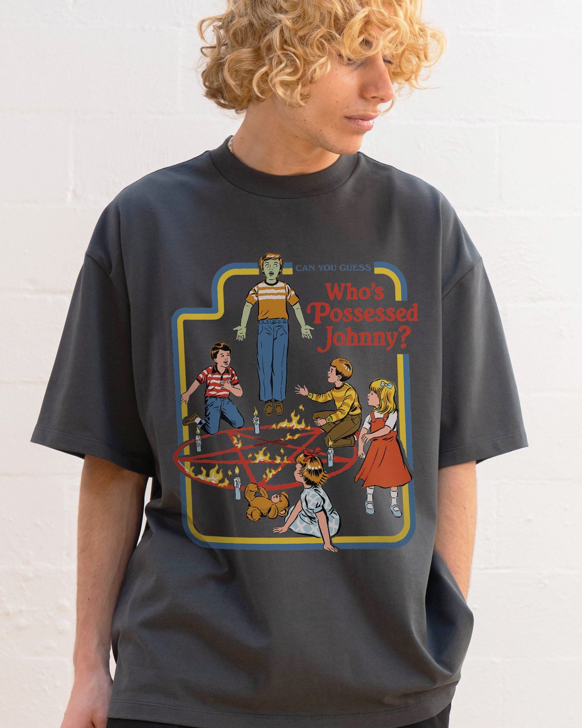 Who's Possessed Johnny? Oversized Graphic T-Shirt - Steven Rhodes 90s Boxy Fit Unisex Tee