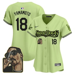 Yoshinobu Yamamoto 18 Baseball team Snoop Dogg Women's Jersey - Light Green