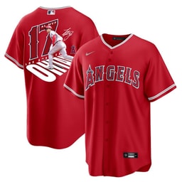 Baseball player 17 Baseball team Signed Number 2023 Alternate Player Men's Jersey - Red