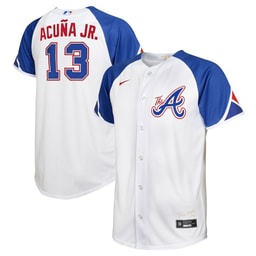 Ronald Acu?a Jr. 13 Baseball team 2023 City Connect Youth Jersey - White