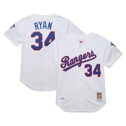 Men's Baseball team Nolan Ryan Apparel brand White 1993 Cooperstown Collection Jersey