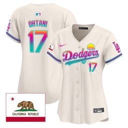 Baseball player 17 Baseball team 2024 Los Angeles City Style California Republic Patch Women's Jersey - Cream