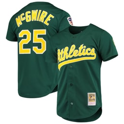 Men's Baseball team Mark McGwire Apparel brand Green 1997 Cooperstown Collection Jersey