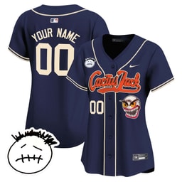Baseball team Cactus Jack Patch V3 Custom Women's Jersey - Navy