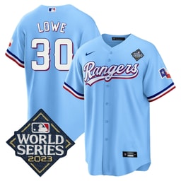 Nathaniel Lowe 30 Baseball team 2023 World Series Stitched Baseball Jersey - Blue