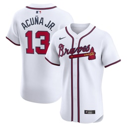 Men's Baseball team Ronald Acu?a Jr. White Home Elite Jersey