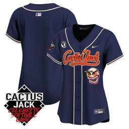 Baseball team Cactus Jack Celebrity Softball Game Patch Women's Jersey - Navy