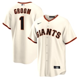 Men's Baseball team #1 Groom Home Jersey, White