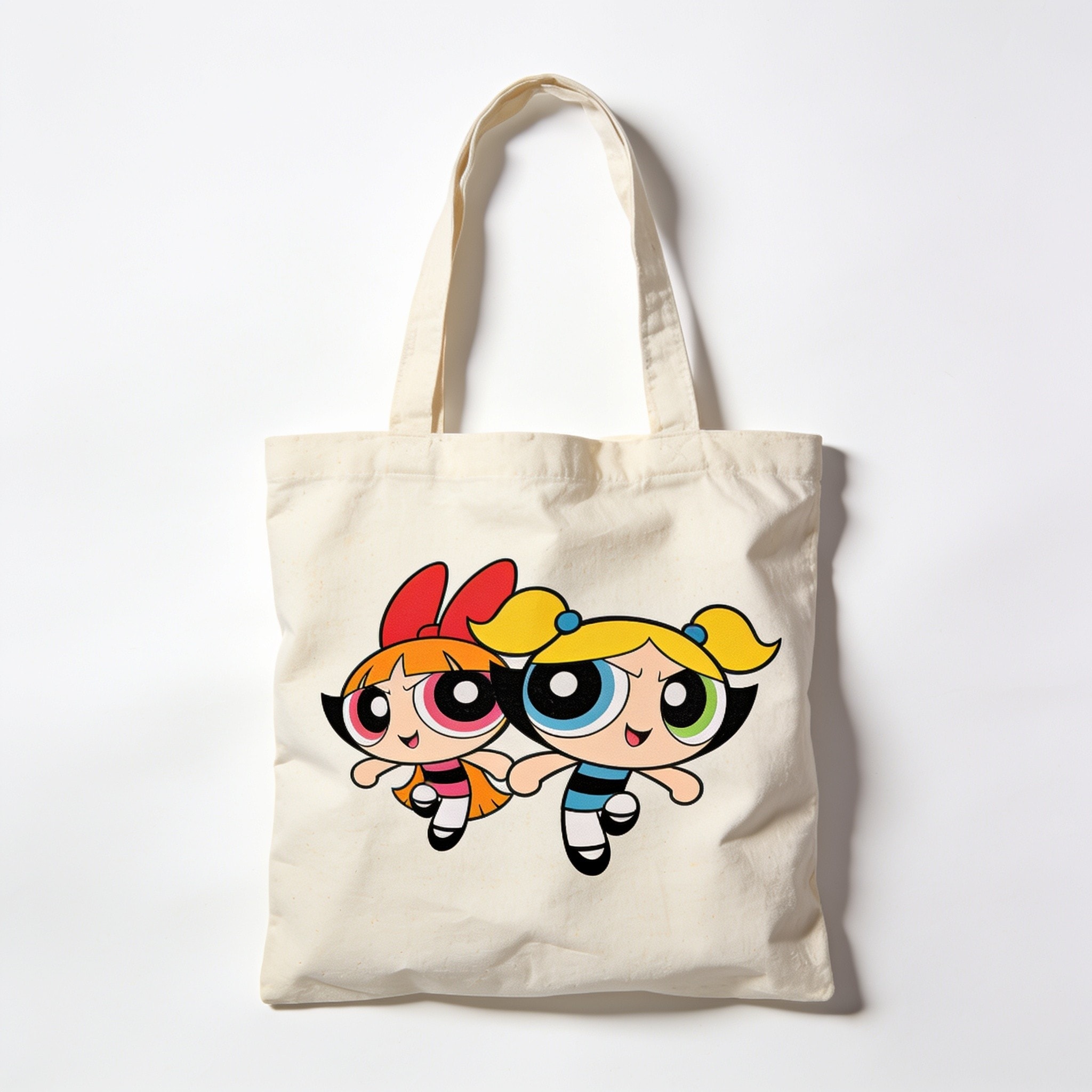 Powerpuff Girls Vintage Tote Bag - 100% Cotton Canvas Premium