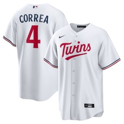 Carlos Correa 4 Baseball team Team Logo Home Men's Jersey - White