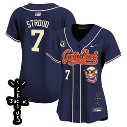 CJ Stroud 7 Baseball team Cactus Jack Patch V2 Women's Jersey - Navy