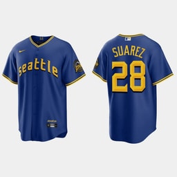 Eugenio Suarez 28 Baseball team 2023 City Connect Game Jersey - Royal