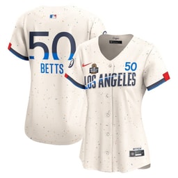 Mookie Betts 50 Baseball team Women's 2024 World Series Champions City Connect Limited Player Jersey - Cream