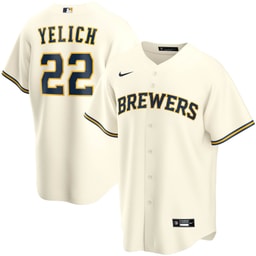 Youth Baseball team Christian Yelich Cream Home Player Jersey