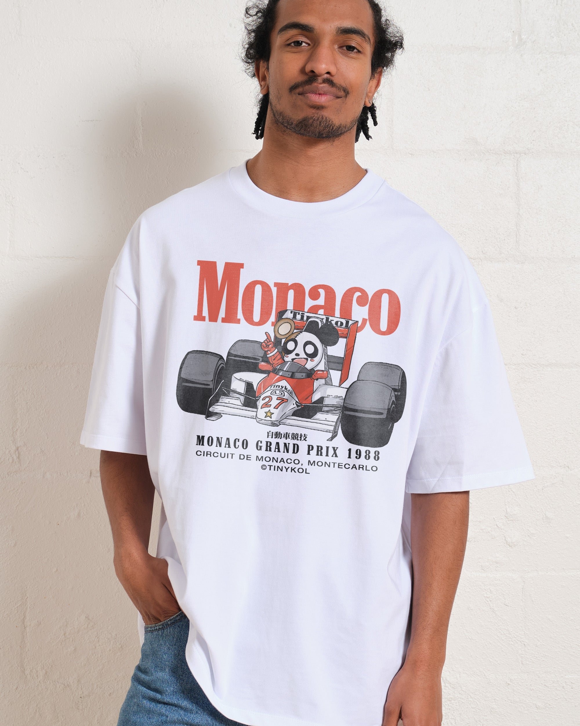 Monaco Racing Oversized Tee - Premium 90s Graphic T-Shirt, Heavyweight 100% Combed Cotton, Unisex