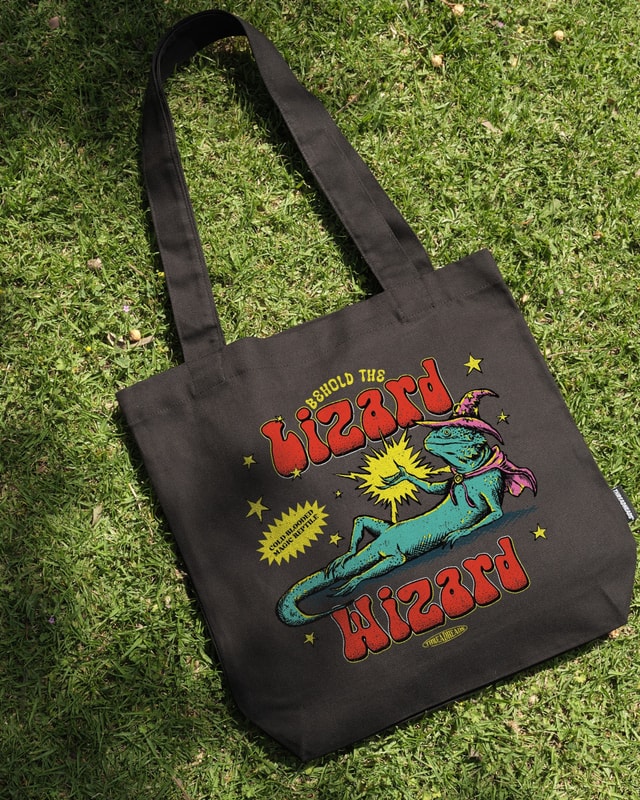Lizard Wizard Tote Bag - Premium 100% Cotton Canvas with Reinforced Straps