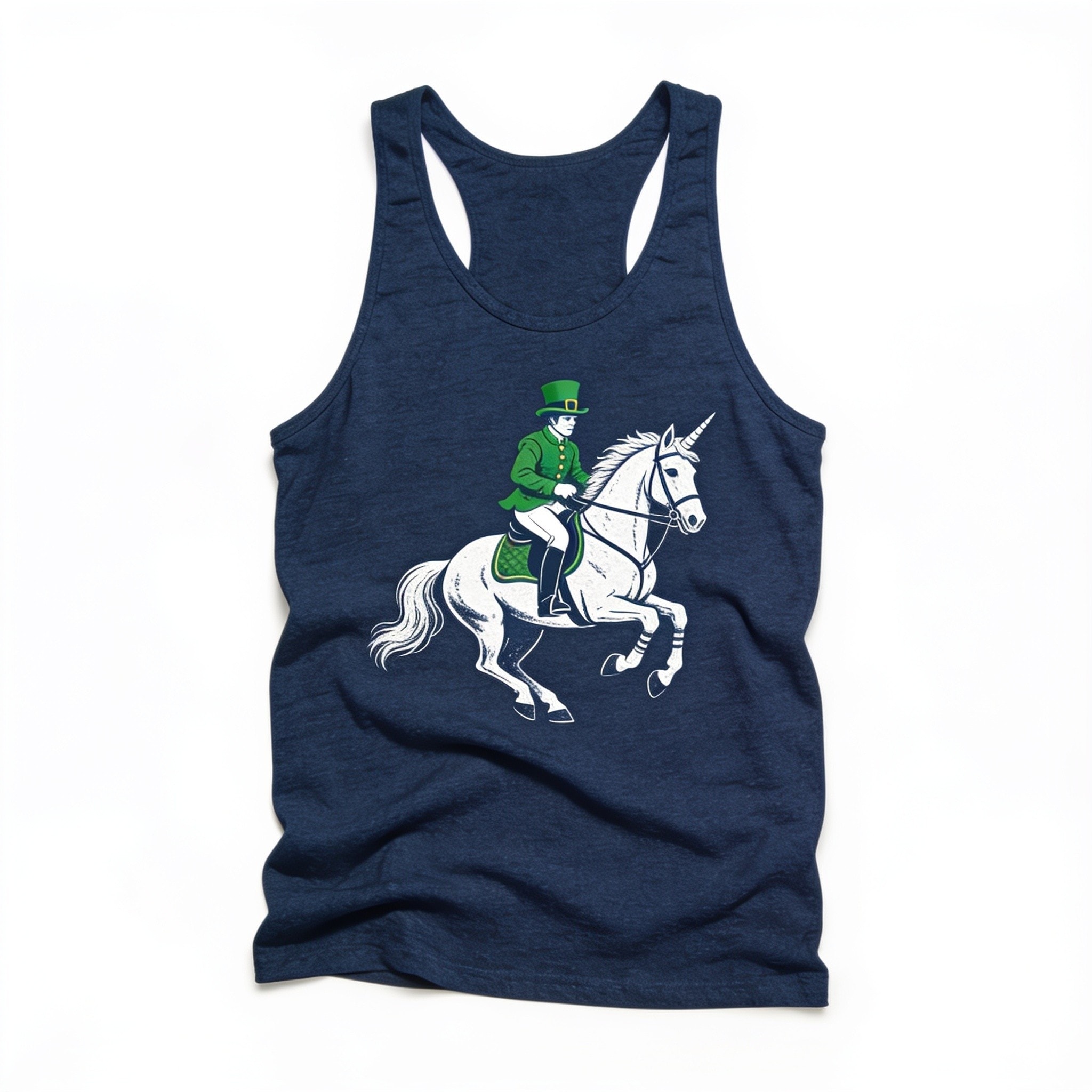 Leprechaun Unicorn Jockey Men/Unisex Tank Top