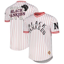 Men's Black Yankees Stitches White V-Neck Jersey