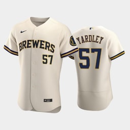 Baseball team 57 Eric Yardley Home Team Cream Jersey
