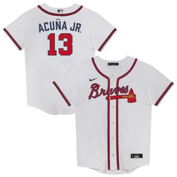 Juvenile Baseball team Ronald Acu?a Jr. White 2.0 Player Jersey