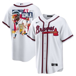 Ronald Acu?a Jr. 13 Baseball team Signed MVP 2023 Home Player Men Jersey - White Red