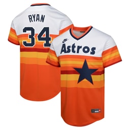 Youth Baseball team Nolan Ryan White Cooperstown Collection Limited Player Jersey