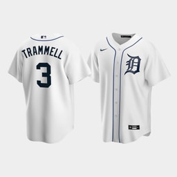 Men's Baseball team 3 Alan Trammell White Home Jersey