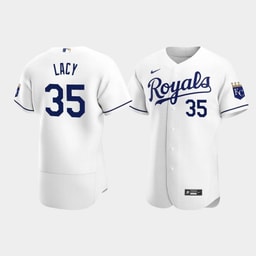 Men's Baseball team 35 Asa Lacy White Home Jersey