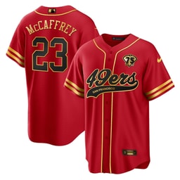 Christian McCaffrey 23 Football team Men's Baseball Jersey - Black Red