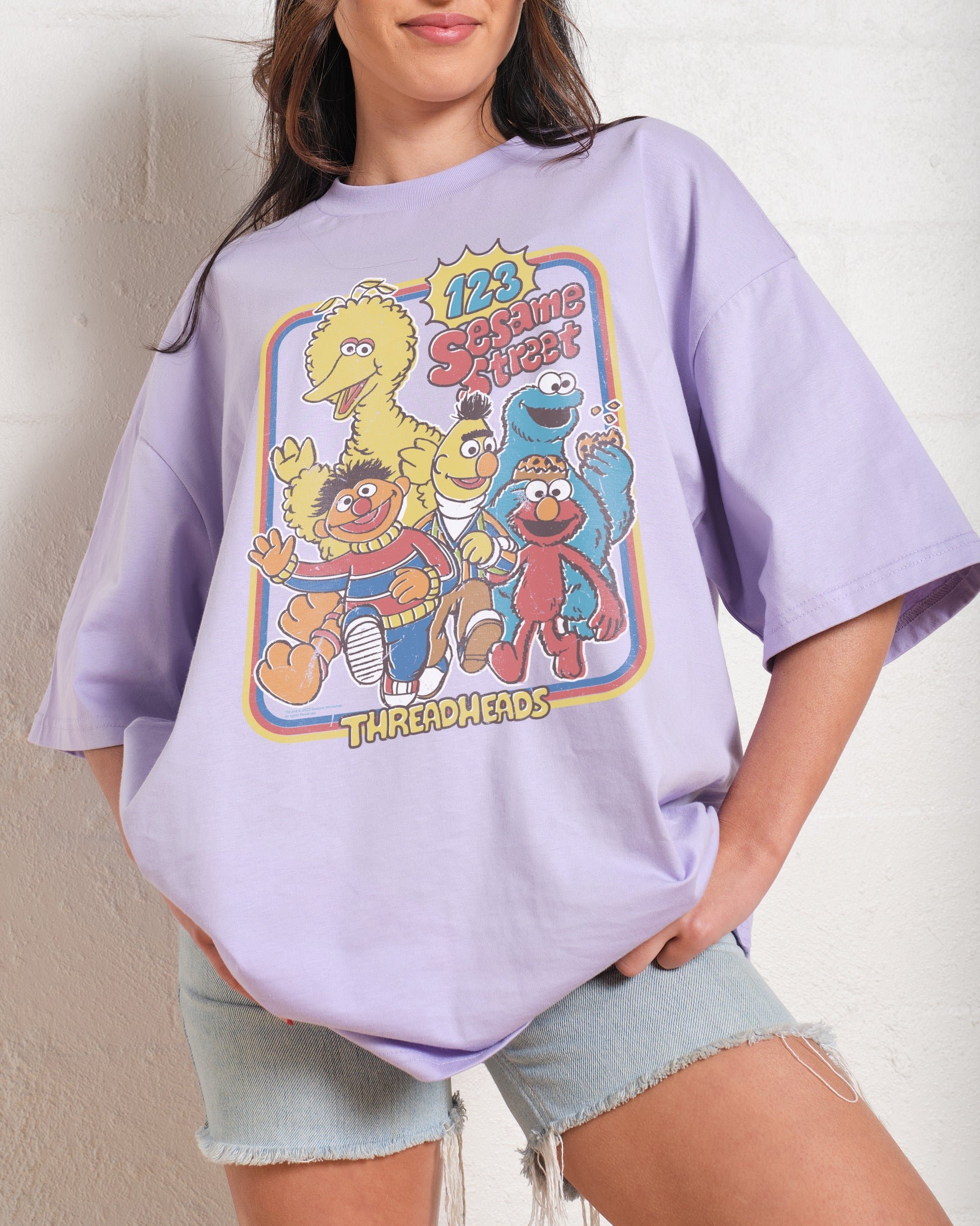 123 Sesame Street Oversized Graphic T-Shirt - Unisex 100% Combed Cotton