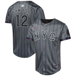 Francisco Lindor 12 Baseball team 2024 City Connect Limited Youth Jersey - Graphite