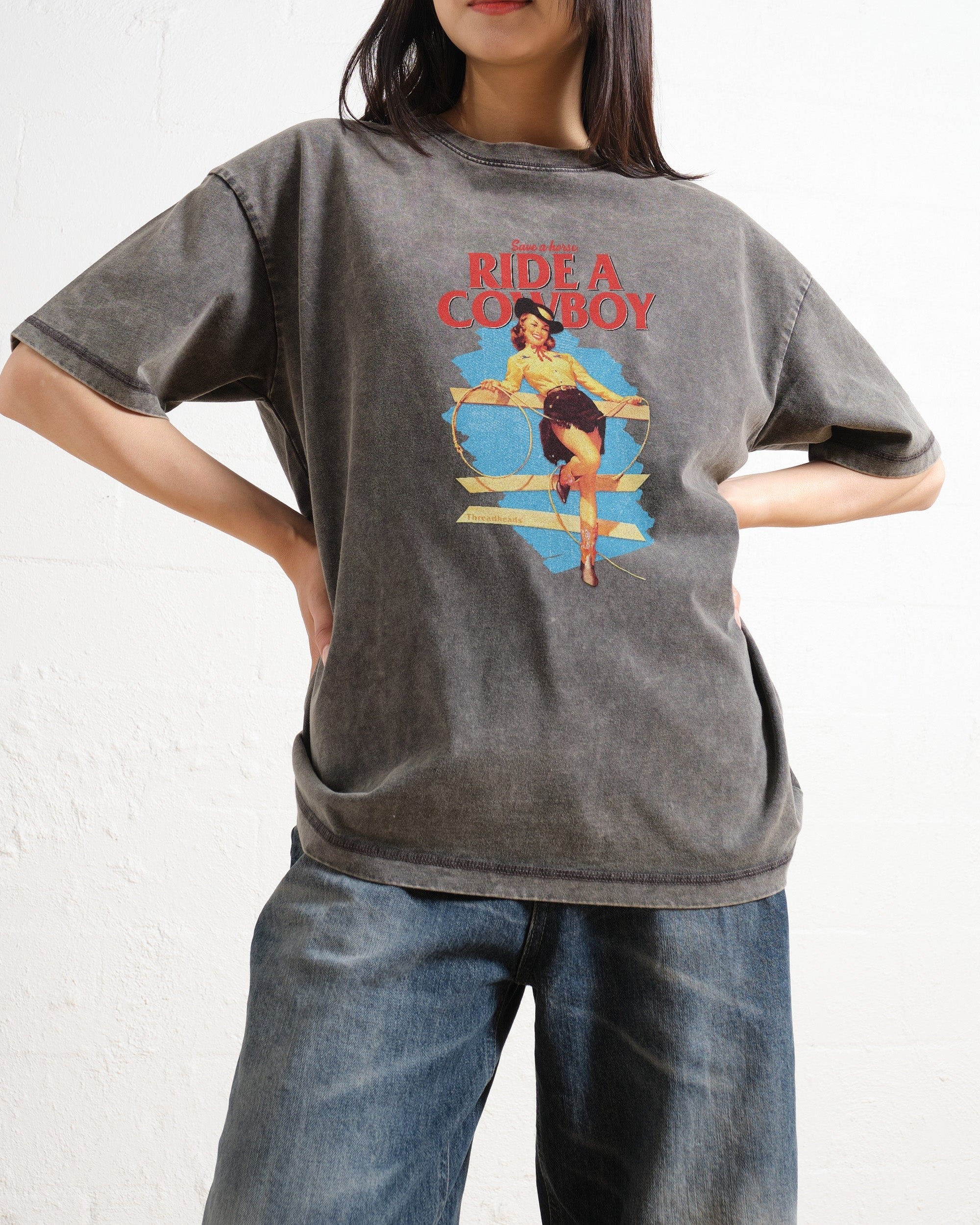 Save a Horse Ride a Cowboy Oversized Graphic Tee Unisex 100% Cotton