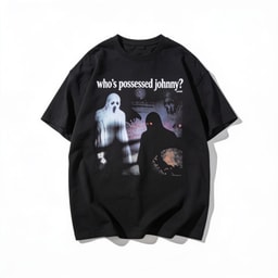 Who's Possessed Johnny? Oversized Graphic T-Shirt - Steven Rhodes 90s Boxy Fit Unisex Tee