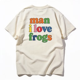 Man I Love Frogs Front and Back Oversized T-Shirt - Unisex 90s Boxy Fit Cotton Tee