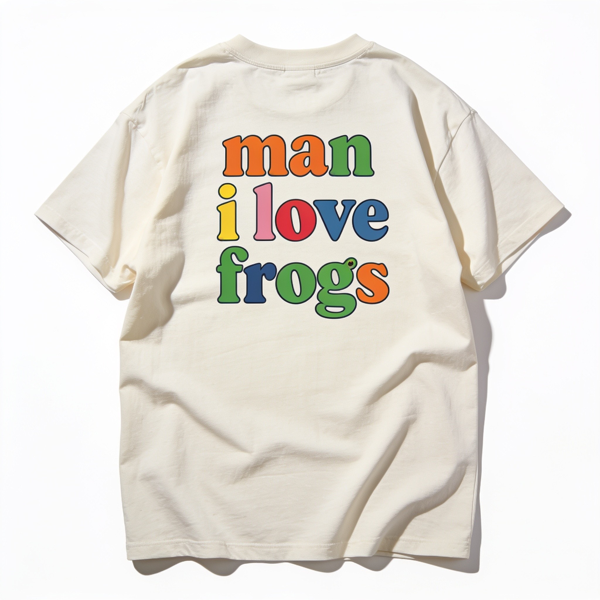 Man I Love Frogs Front and Back Oversized T-Shirt - Unisex 90s Boxy Fit Cotton Tee