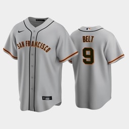 Baseball team 9 Brandon Belt Gray Road Jersey